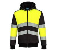 Portwest PW3 Zipped Class 1 Winter Hoodie Yellow/Black Regular XL