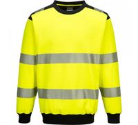 Portwest PW379 PW3 Hi-Vis Crew Neck Sweatshirt Yellow/Black Size: 2XL 2XL