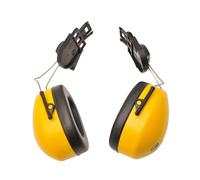 Portwest PW42 yellow or red helmet ear defenders clip on mounted ear muffs