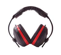 Portwest PW43 Ear Defenders Metal Free Padded Polyester Cotton | Black, One Size, CE Certified, EN 352-1, Regular Fit, Durable
