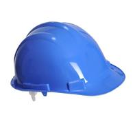 Portwest PW50 Expertbase Safety Helmet Soft Foam Sweat Band Lightweight | Royal Blue, One Size, EN 50365, EN 397, Head Protection, 4-Point Plastic Suspension Harness, Buckle Fastening, Electrical
