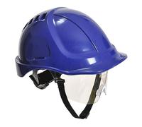 Portwest PW54 Endurance Plus Visor Workwear Safety Helmet Royal Blue
