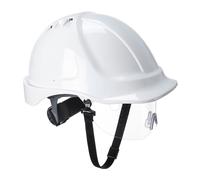 Portwest PW55 Endurance Visor Helmet Safety Hard Hat Cap Ratchet Chin Strap