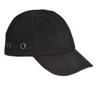 Portwest PW59 Lightweight EVA Safety Work Bump Cap with Long Peak - Adjustable Workwear Ventilated Hat, Black
