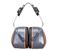 Portwest PW62 HV Extreme Ear Defenders High Clip-On | Grey/Orange, One Size, CE Certified, EN 352-3, Unisex Fit