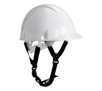 Portwest PW97 Monterosa Safety Helmet 6-Point Plastic Suspension Harness | White, One Size, CE Certified, UKCA Marked, EN 397, Lightweight Vented Chin Strap, Breathable Ventilation, Buckle Fastening