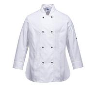 Portwest Rachel Women's Chefs Jacket L/S, Size: XL, Colour: White, C837WHRXL