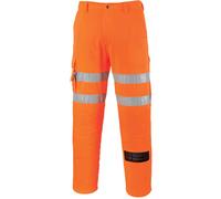 Portwest Rail Combat Trousers Orange L 33"