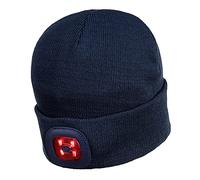 Beanie Hat With Rechargeable Twin LED Head Light Navy Blue