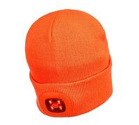 Portwest Rechargeable Twin LED Beanie, Size: One Size, Colour: Orange, B028ORR