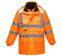 Portwest RT27 Waterproof Hi-Vis Breathable 7-in-1 Traffic Jacket Orange, Medium
