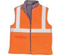 Portwest RT44 XL Reversible Hi-vis Orange Rail Industry Body Warmer