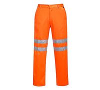 Portwest RT45 Trousers Hi-Vis Orange Rail Workwear Safety 33" Waist Long Leg M