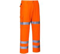 Portwest RT49 Hi Vis Band Combat Trousers Orange S 31"