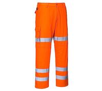 Portwest RT49 Hi-Vis Three Band Work Trouser Orange, Small