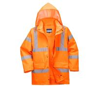 Portwest RT60 Hi Vis Waterproof Unlined Lightweight Breathable Jacket Coat