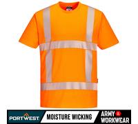 Portwest RWS Hi-Vis T-Shirt Moisture Wicking & 40+ UP Fabric Rail Spec