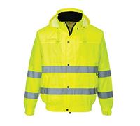 Portwest S161Y Hi-Vis Rain Lite Bomber Jacket Multi Pocket Machine Washable