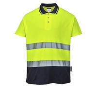 Portwest S174 Hi-Vis Cotton Comfort Contrast Polo Shirt Short Sleeve