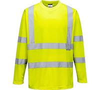 Portwest S178 Hi-Vis T-Shirt Long Sleeve Moisture Wicking Taped Neck Seam