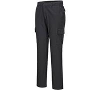 Portwest S231 Durable Flex Stretch Slim Combat Trousers Black Short, 36
