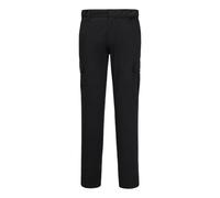 Portwest S231 Stretch Slim Fit Combat Trousers Soft Handle Twill Reflective | Black, 32 Waist, UPF 50+, 98% Cotton, Hook and Bar Closure, 2 Thigh Pockets, Twin-Stitched Seams, High Visibility, Workwear