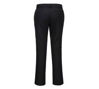 Portwest S232 Stretch Slim Chino Trousers Machine Washable Drawstring Waist | Black, 40 Waist, UPF 40+, Regular Fit, Bartacked at All Stress Points, Hook and Bar Closure, Soft Handle Twill, Workwear