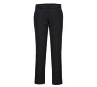 Portwest S235 Womens Stretch Slim Chino Trousers Cotton Rich Work Pants Comfortable Durable Twill Fabric Modern Fit Secure Pockets UV Protection, Black, 32