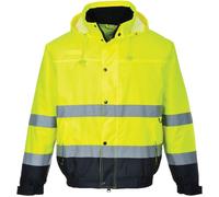 Portwest S266 Hi-Vis Contrast Winter Bomber Jacket Multi Pocket Long Sleeve