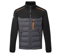 Portwest S381 Hybrid Baffle Jacket Insulated Modern Fit Black / Grey