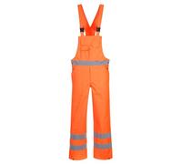 Portwest S388 Hi-Vis Breathable Rain Bib and Brace Side Pockets 300D Oxford