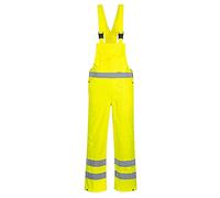 Portwest S388 Hi-Vis Breathable Rain Bib and Brace Side Pockets 300D Oxford