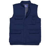 Portwest S414 Shetland Bodywarmer Long Sleeve Stud Front Lined and Padded | Navy, 2X Large, EN ISO 20345, Regular Fit, Cotton Flanette Lining, Durable Polycotton Fabric, Radio Loop, 8 Pockets, Workwear