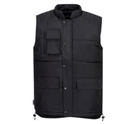 Portwest S415 Bodywarmer Stud Front Opening Phone Pocket Lined and Padded | Black, 3X Large, Classic Fit, Polyester PVC Coated, 100% Polyester, Drawcord Adjustable Hem, Water Resistant, Sleeveless