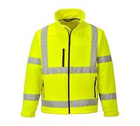 Portwest S424 Hi-Vis Classic Softshell (3L) Waterproof Zips Water Resistant