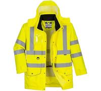 Portwest S427 7 in 1 Hi Vis Yellow Breathable Workwear Parka Jacket Size L New