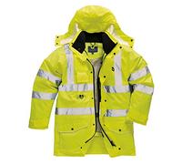Portwest S427 Waterproof Hi-Vis Breathable 7-in-1 Traffic Jacket Yellow, Large