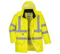 Portwest S427 Waterproof Hi-Vis Breathable 7-in-1 Traffic Jacket Yellow, Small