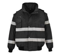 Portwest S435 Iona 4-in-1 Bomber Jacket Waterproof Workwear | Type B3 Visibility, Detachable Fur Lining, Eight Pockets, Concealed Hood