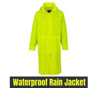 Portwest S438 Waterproof Long Classic Hooded Jacket Breathable Outdoor Rain Coat