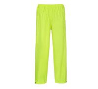 Portwest S441 Classic Rain Trousers Men's Waterproof Overtrousers Durable Protective Outdoor Workwear Rainwear Overpants Elasticated Waistband Taped Seams, Yellow, XL