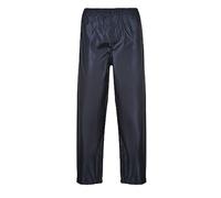 Portwest S441 Men's Waterproof Rain Trousers - Lightweight Adjustable Safety Overpants Class 3 Navy, Medium