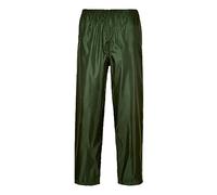 Portwest S441 Men's Waterproof Rain Trousers - Lightweight Adjustable Safety Overpants Class 3 Olive Green, 3X-Large