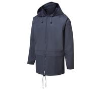 Portwest S450 Sealtex Classic Jacket Long Sleeve Waterproof Concealed Stud | Navy, Small, EN 343 Class 4:1, UPF 50+, Generous Fit, PU Coated Fabric, Double Storm Flap, Pack Away Hood, Secure Storage