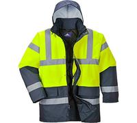Portwest S466 Hi-Vis Contrast Winter Traffic Jacket Waterproof | Yellow, 2X Large, Waterproof, 300D, Reflective, Cold Weather, Contrast, High Visibility, Industry