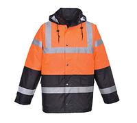 Oxford Weave 300D Class 3 Hi Vis Two Tone Traffic Jacket Orange 5XL
