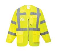 Hi Vis Executive Long Sleeved Zipped Vest Jerkin Jacket Portwest S475