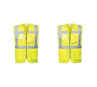 Portwest S476 Lightweight Reflective Berlin Hi-Vis Executive Vest Yellow, Small (Pack of 2)