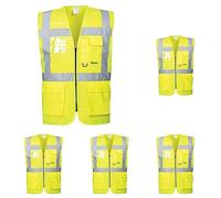 Portwest S476 Lightweight Reflective Berlin Hi-Vis Executive Vest Yellow, Small (Pack of 5)