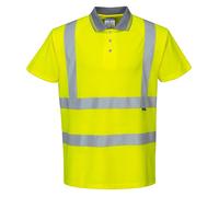 Portwest S477 Breathable Reflective Hi-Vis Polo Shirt S/S Yellow, Medium